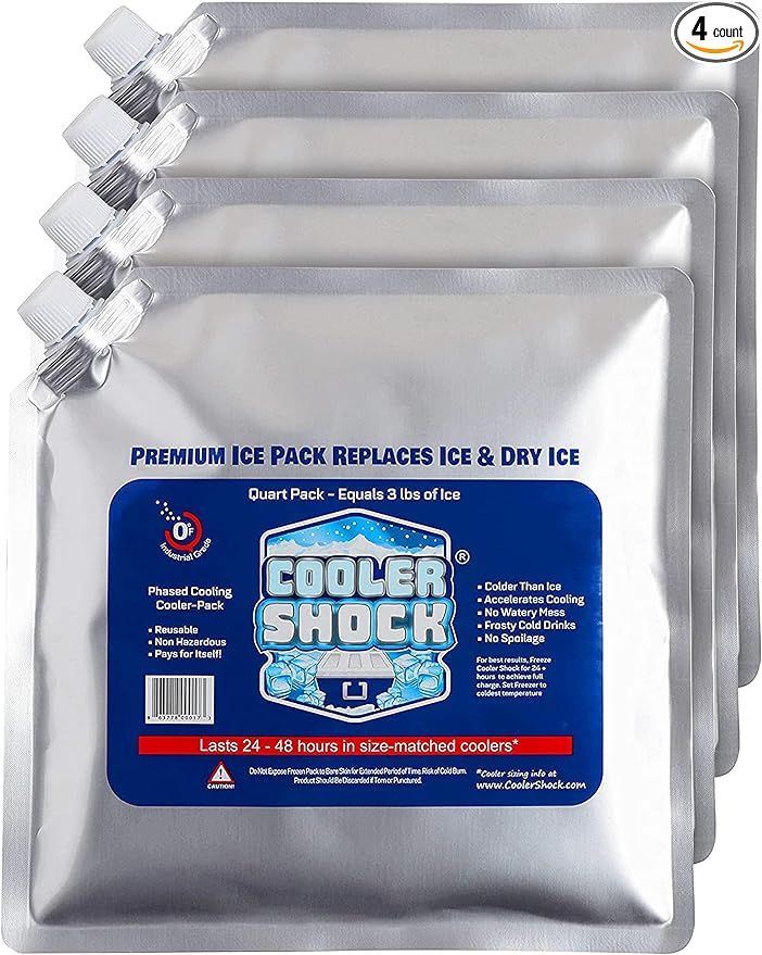 Cooler Shock Reusable Ice Packs for Cooler - Long Lasting Cold Freezer Packs for Coolers and Lunc... | Amazon (US)