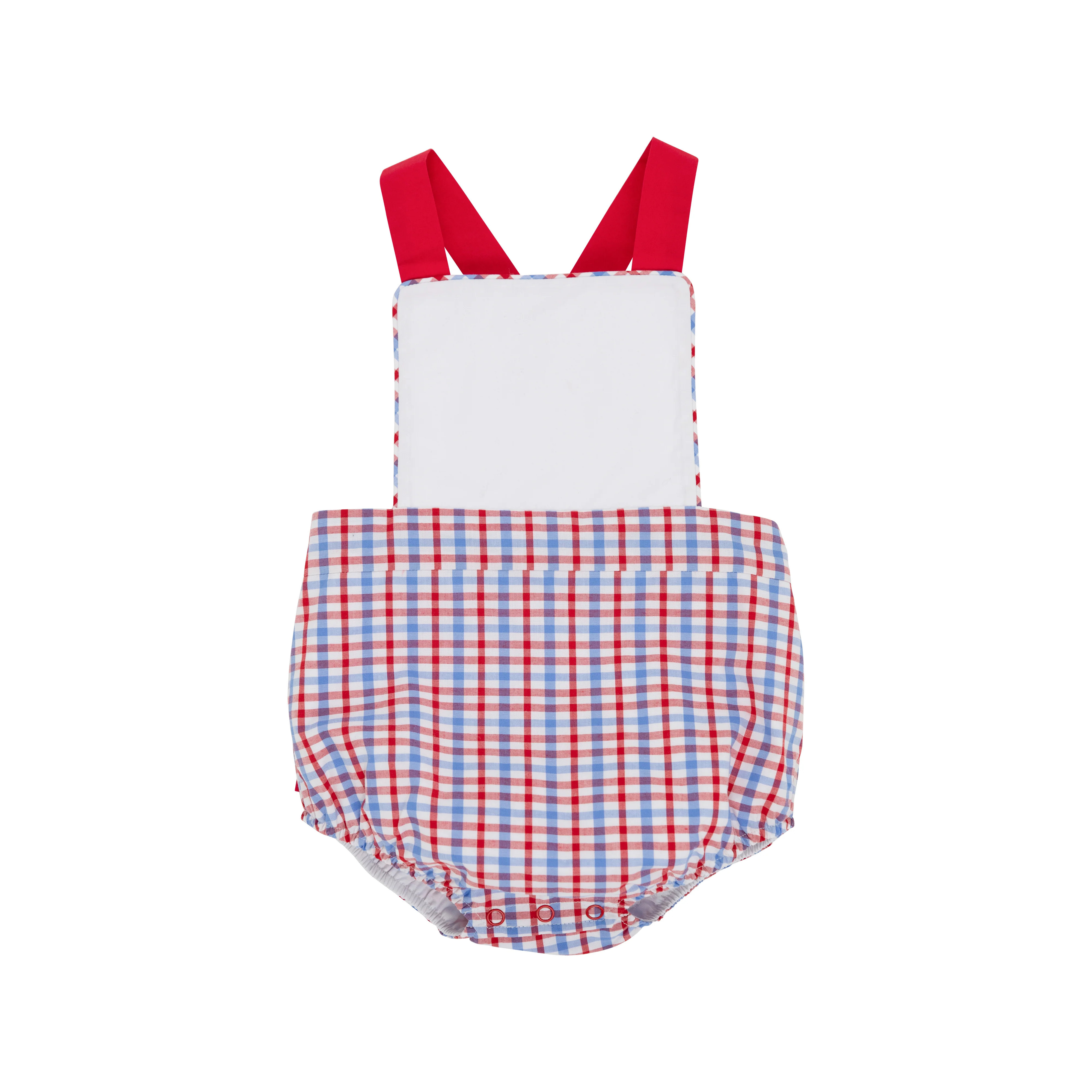 Sayre Sunsuit - Provincetown Plaid with Richmond Red and Worth Avenue White | The Beaufort Bonnet Company