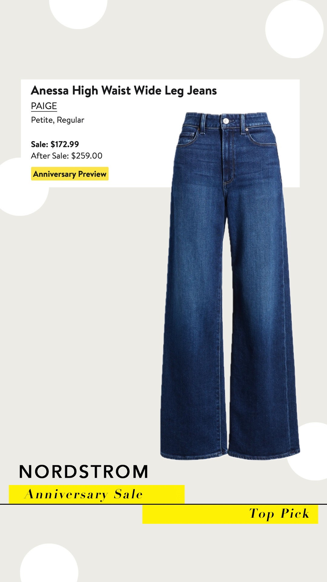 NSALE TOP PICKS / High Waisted Jeans… love the dark wash and wide leg for a flattering, dressier look. These are definitely on my wish list. ￼

#LTKSaleAlert #LTKOver40 #LTKSeasonal