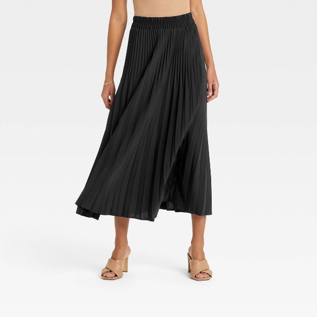 Women's High-Rise Midi Slip Pleated A-Line Skirt - A New Day™ | Target