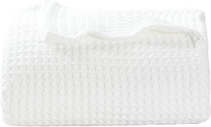 Bedsure 100% Cotton Blankets Twin XL Size for Bed - Waffle Weave Blankets for Summer, Soft Wo... | Amazon (US)
