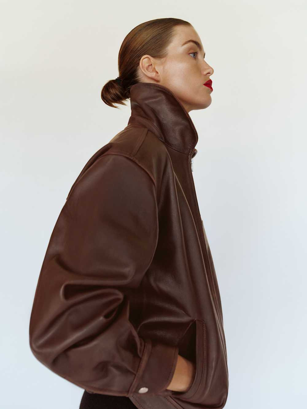 Veda Marco Leather Oversized Bomber | Reformation (Global)