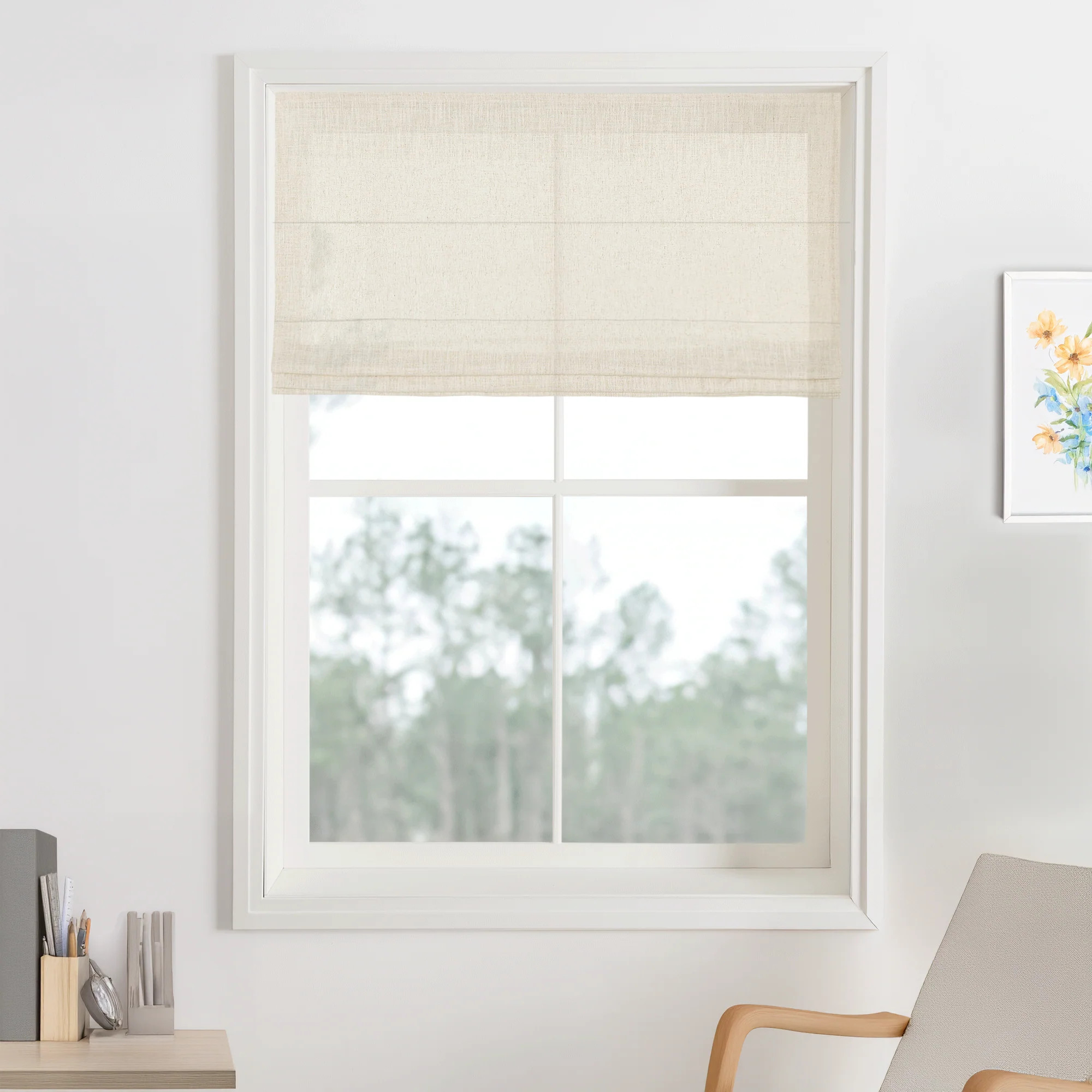 Lily Linen Roman Shades & Blinds | Flat Fold | NeutralCurtains