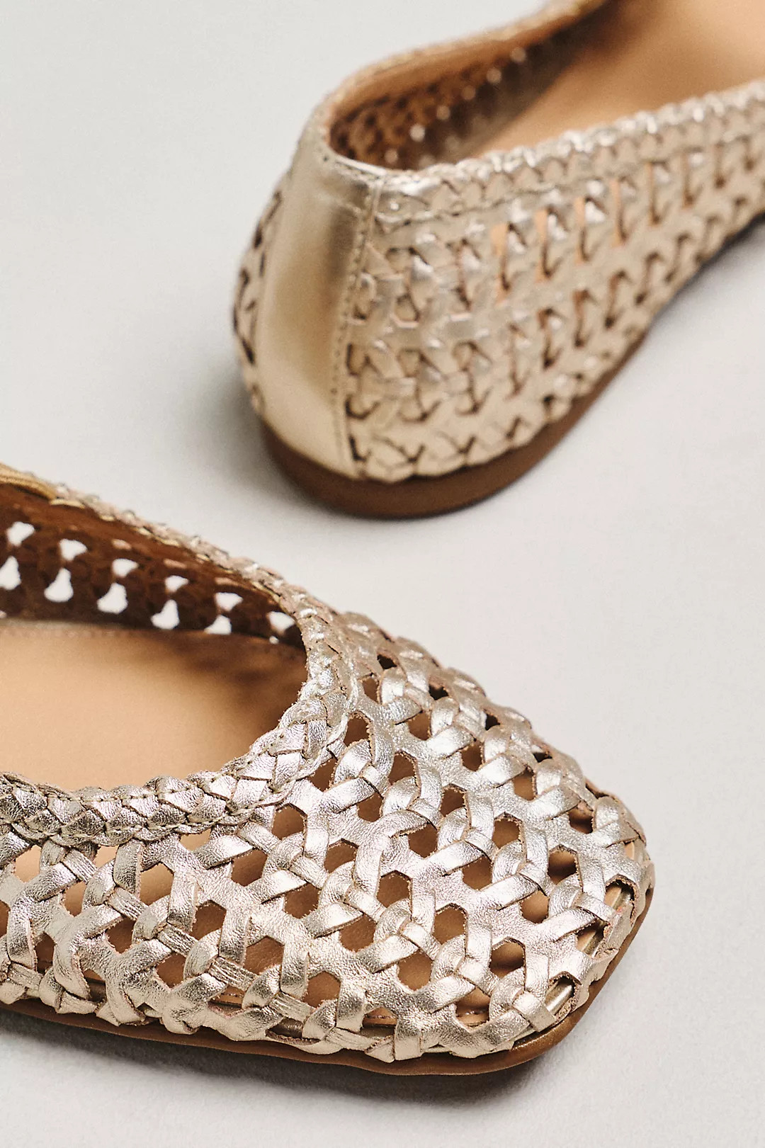 By Anthropologie Woven Leather Ballet Flats | Anthropologie (US)