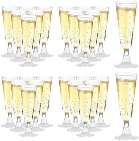 100 Pcs Plastic Champagne Flutes, Disposable Clear Champagne Glasses, 5oz Plastic Wine Glasses, A... | Amazon (CA)