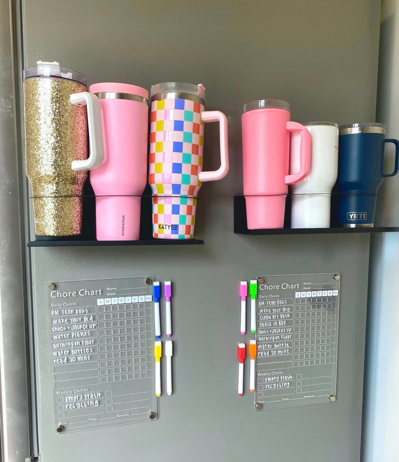Trying to maximize our storage in the kitchen and SO OBSESSED with how these magnetic solutions! Found these acrylic chore charts do the kiddos and love that it came as a 2 pack + magnetic markers. These magnetic cup holders are a game changer! They were taking up SO much space in our drawers. Love being able to use this empty space for storage! Adding my exact + a few other options  


- chore charts
- kitchen storage 
- Stanley cups 
- kitchen organization 
- organized home 
- magnetic storage 
- home finds 
- declutter with me 




#LTKmorningroutine #LTKmomlife #LTKdayinmylife