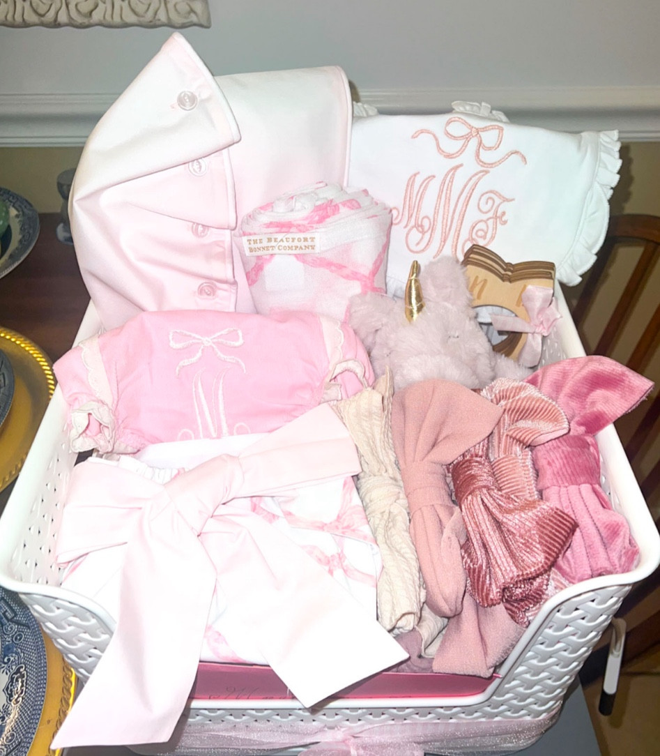 Baby Girl Shower Gift Basket Idea🎀
The Beaufort Bonnet Company, Bonnets, Belle Meade Bow, Diaper Covers, Personalized Bib, Target Finds, Gift Basket Ideas, Baby Shower for Girl 

#LTKGiftGuide #LTKbaby #LTKkids
