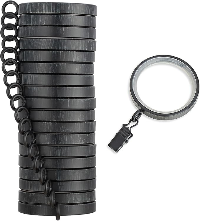 MODE Cambria Designer Series - Premium Easy Glide 18 Count Curtain Rings - Metal with Smooth, Qui... | Amazon (US)