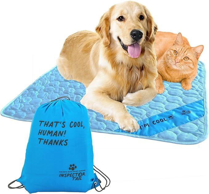 INSPECTOR TAIL Self Cooling Mat for Dog + Free String Bag/Washable & Portable Pet Soft Pad for In... | Amazon (US)