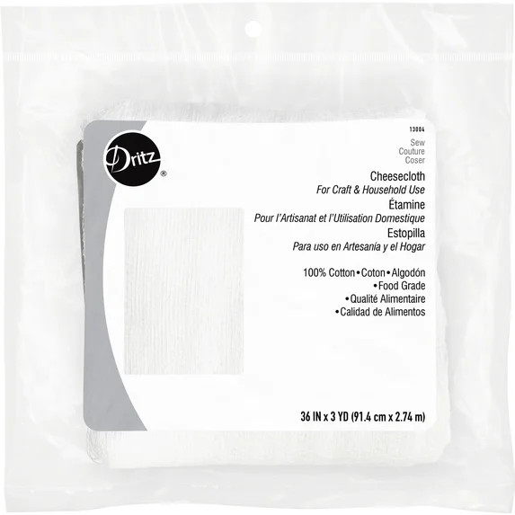 Dritz Cotton Cheesecloth, Food Grade, 36in x 3 Yards, for Crafts, Cheesemaking, and Décor | Walmart (US)