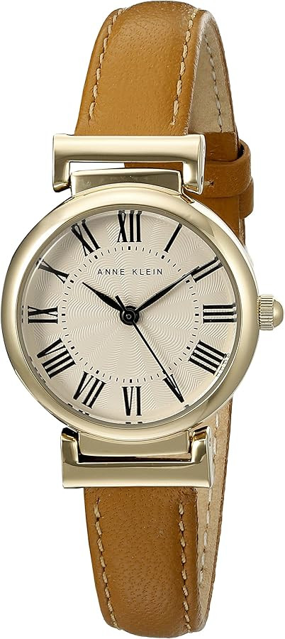 Anne Klein Women's AK/2246CRHY Gold-Tone and Honey Leather Strap Watch | Amazon (CA)
