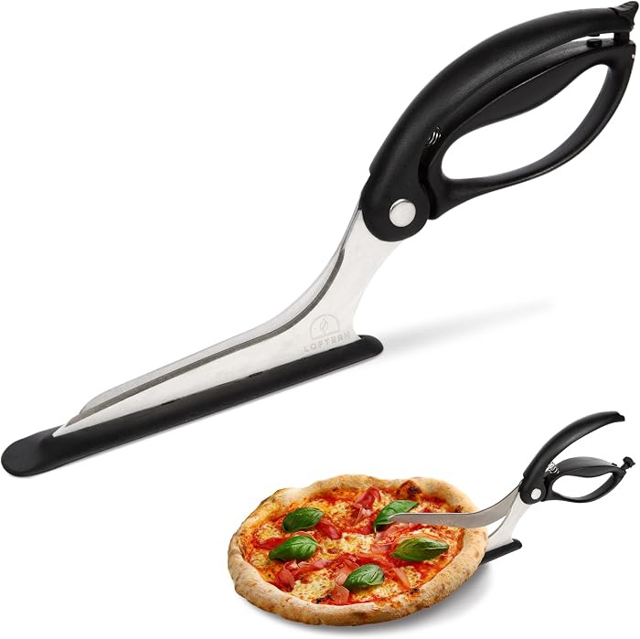 Pizza Scissors - Non-Stick Pizza Scissors with Firm Grip Base - Food Grade Stainless Steel Pizza Cutter - 5-in-1 Food Slicer & Pizza Server - Durable, Safe & Mess Free | Amazon (US)