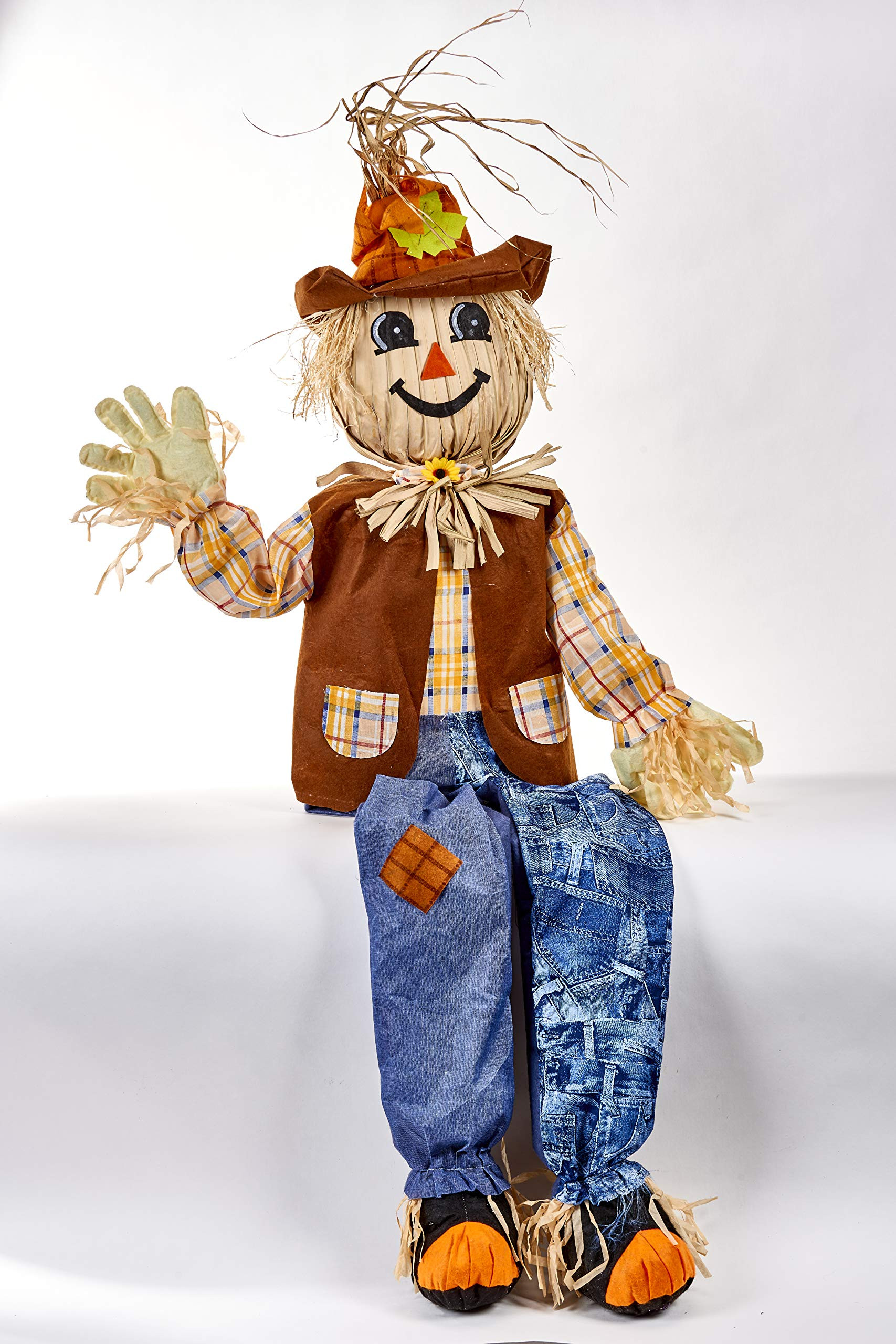 60" Life Size Harvest Sitting Scarecrow | Amazon (US)