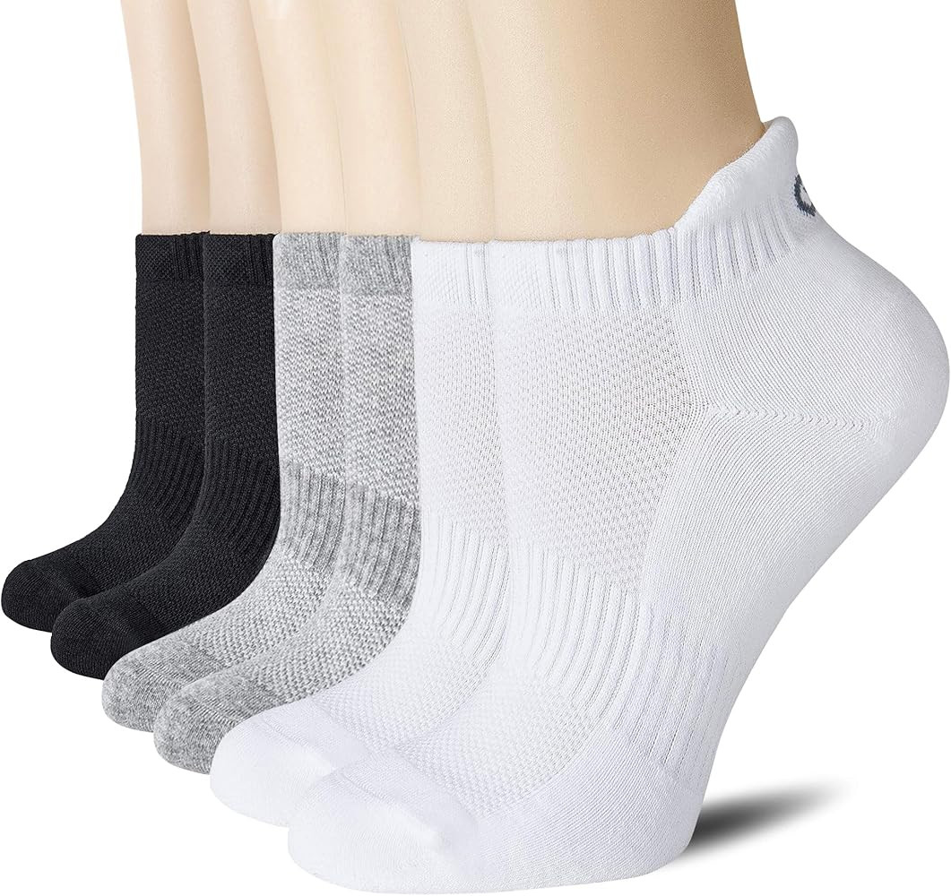 CS CELERSPORT 6 Pairs Ankle Athletic Running Socks Low Cut Sports Tab Socks for Men and Women | Amazon (US)