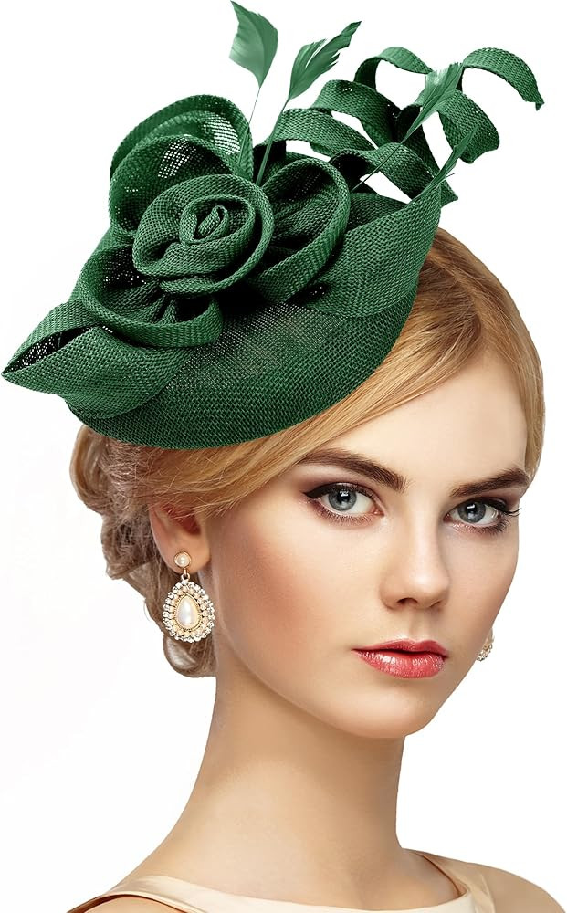 2026 Victoria Derby Fascinator - Kentucky Church Hats 1920s 50s Vintage Tea Party Hat with Hair C... | Amazon (US)