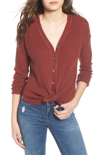 Women's Socialite Thermal Button Front Shirt, Size X-Small - Brown | Nordstrom