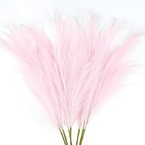 Amazon.com: ZIFTY 7-Pcs 38"/3.1FT Faux Pampas Grass Large Tall Fluffy Artificial Fake Flower Boho... | Amazon (US)