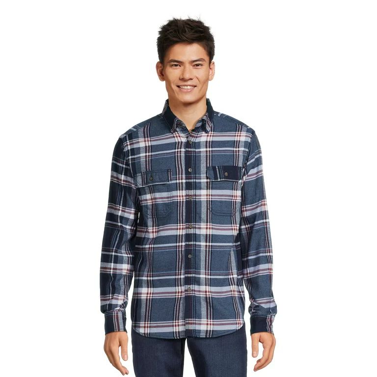 George Men's Long Sleeve Flannel Shirt, Sizes XS-3XLT | Walmart (US)