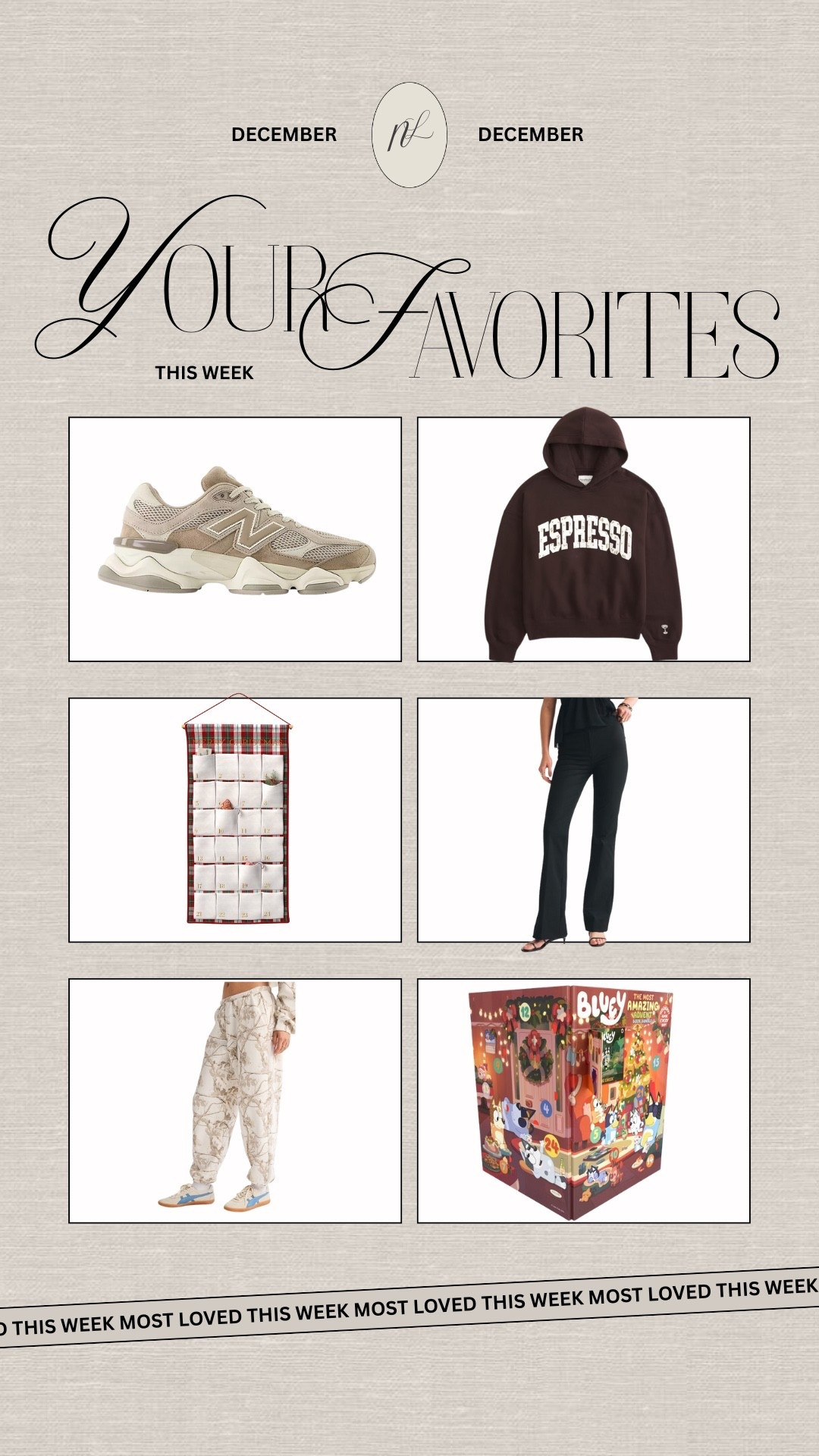 Best sellers this past week! New balance sneakers, Abercrombie sweater and sweatpants, advent calendar and bluey calendarr

#LTKootd #LTKGiftGuide #LTKKids