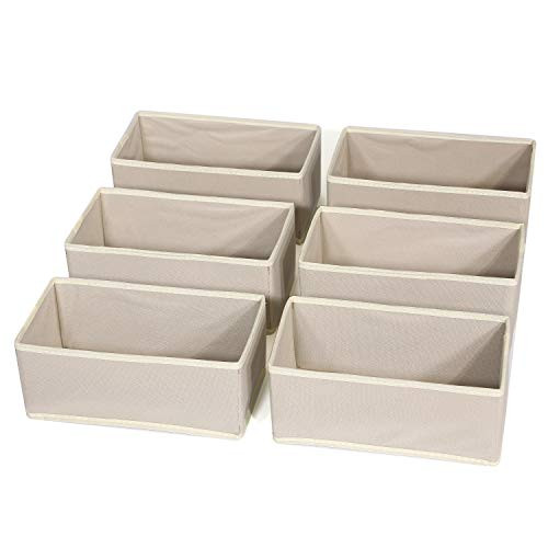 DIOMMELL 6 Pack Foldable Cloth Storage Box Closet Dresser Drawer Organizer Fabric Baskets Bins Conta | Amazon (US)