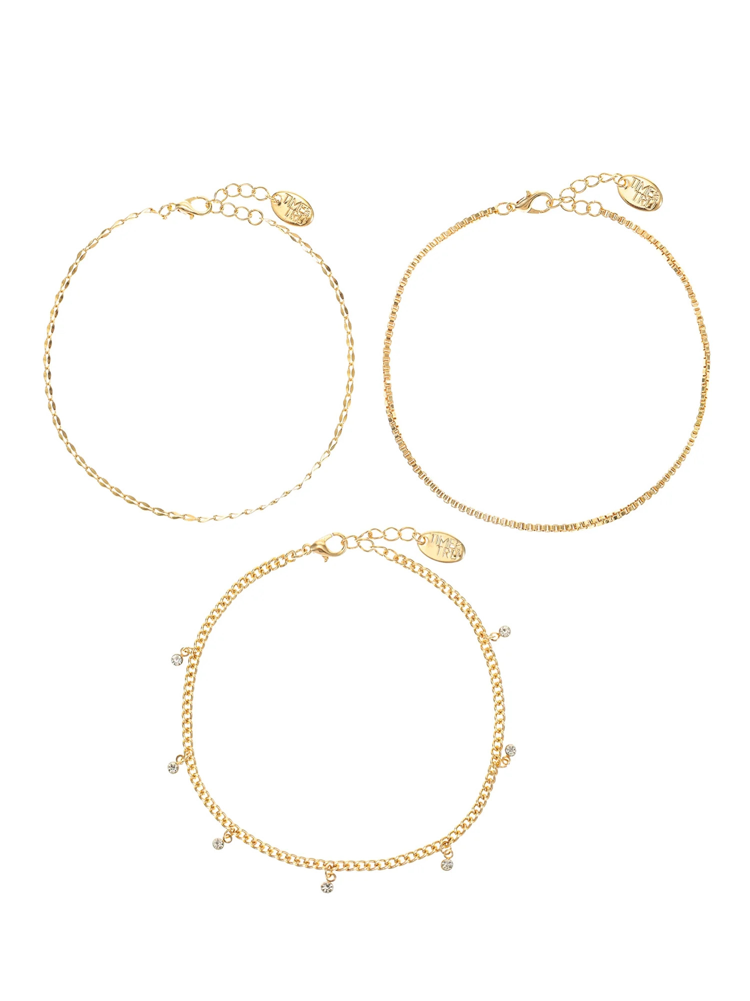 Women's Anklet Set, Cubic Zirconia, 3 Pieces | Walmart (US)