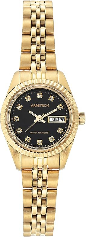 Armitron Women's Day/Date Crystal Accented Dial Metal Bracelet Watch, 75/2475      
 Metal  

 De... | Amazon (US)