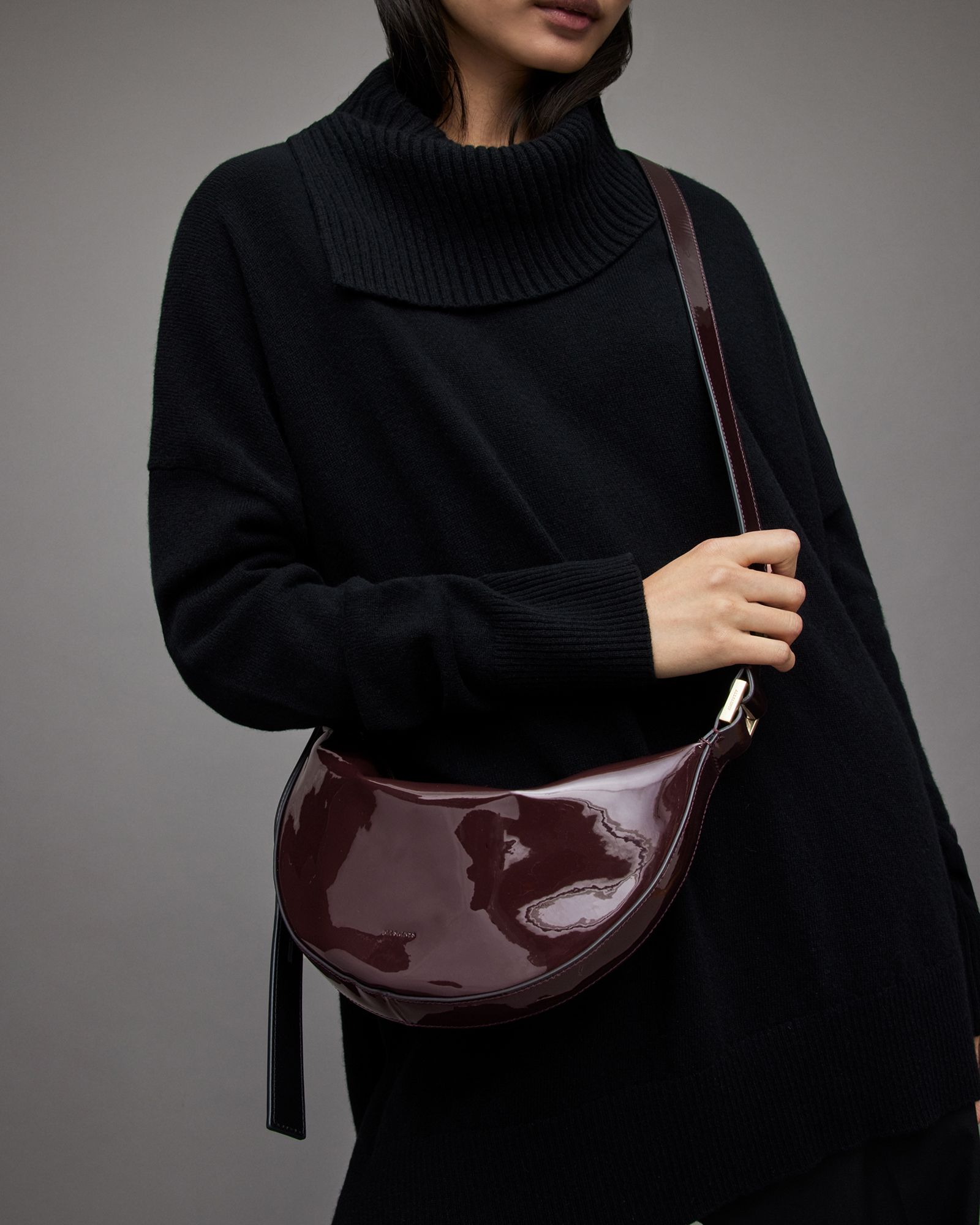 Half Moon Leather Crossbody Bag | AllSaints US