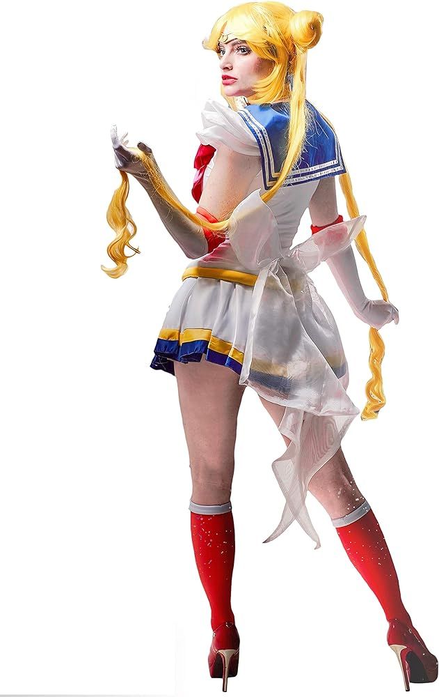 DAZCOS Adult US Size SuperS Tsukino Usagi Cosplay Costume Dress with Tiara | Amazon (US)