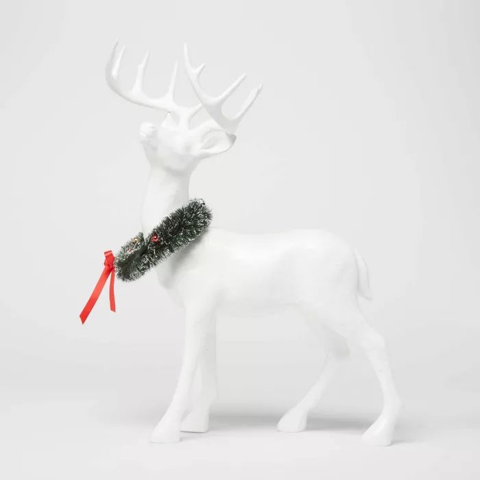 19" Birch Finish Standing Deer Figurine White - Threshold™ | Target
