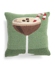 14x14 Holiday Espresso Martini Hooked Pillow | Gifts For Her | Marshalls | Marshalls