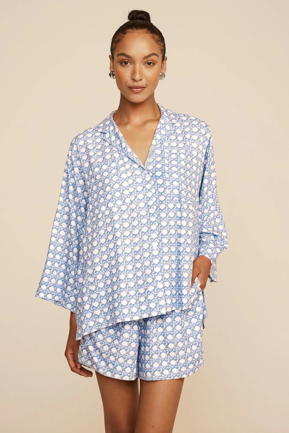 Peta Sleep Set - Rattan - Cornflower Blue | Piyama US