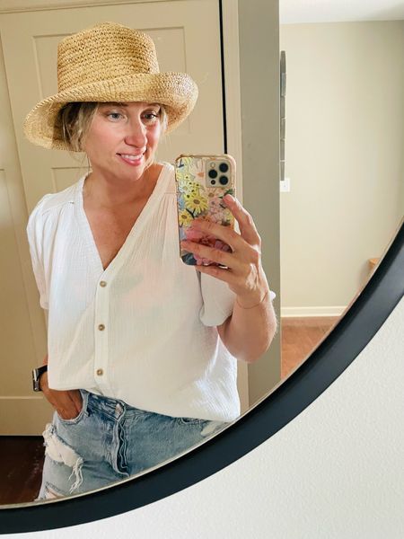 Pool day today and it was a good one.  
👙☀️ 👒 #funinthesun
I wish I would have posted this exact hat before it was off the website. But alas, here we are and it’s long gone. I did find some similar options to shop. 🙂
•
•

#LTKunder50 #LTKU #LTKSeasonal