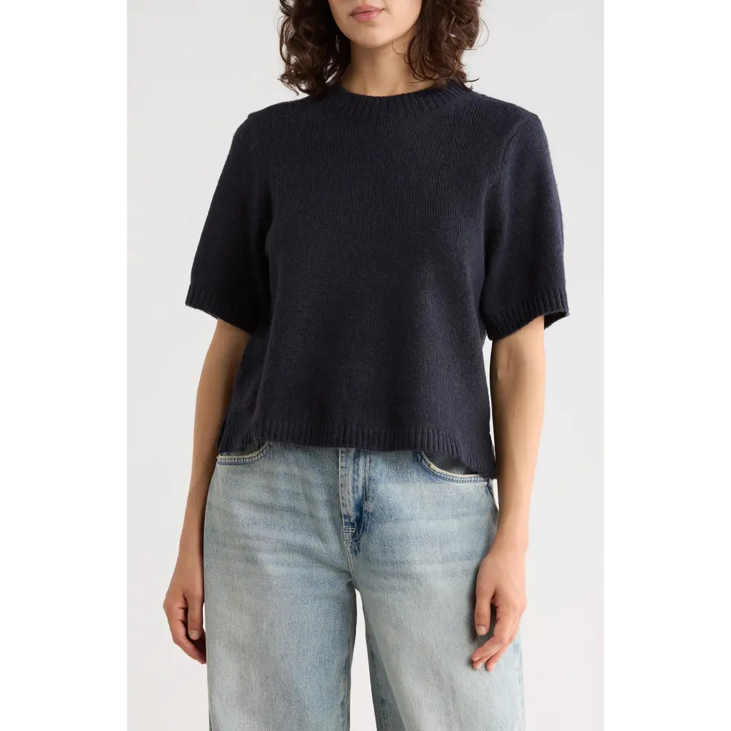 French Connection Sarah Short Sleeve Knit Sweater in Navy at Nordstrom Rack, Size Small | Nordstrom Rack