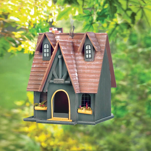 Luetta Fairytale Cottage 13 inx 10 in x 9 in Hanging Birdhouse | Wayfair North America