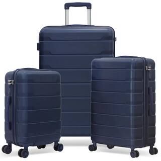 HIKOLAYAE Catalina Waves Nested Hardside Luggage Set in Slate Blue, 3 Piece - TSA Compliant CW-A5... | The Home Depot