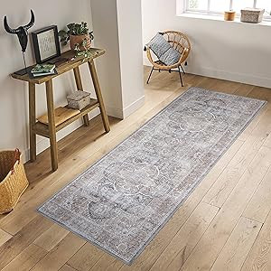 Adiva Rugs Machine Washable Area Rug with Non Slip Backing for Living Room, Bedroom, Bathroom, Ki... | Amazon (US)