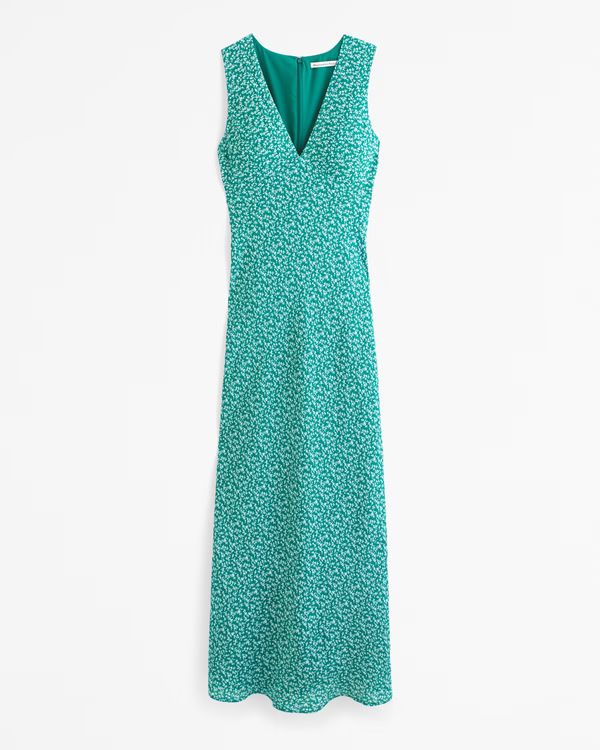 V-Neck Column Maxi Dress | Abercrombie & Fitch (US)