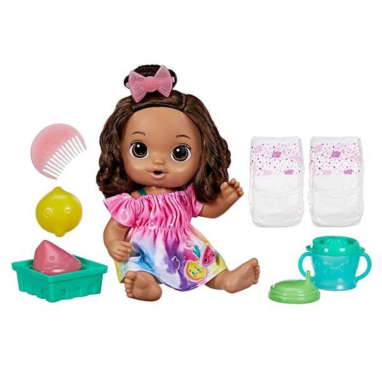 Baby Alive Fruity Sips Doll, Lemon, Pretend Juicer Baby Doll Set, Kids 3 and Up, Brown Hair - Wal... | Walmart (US)