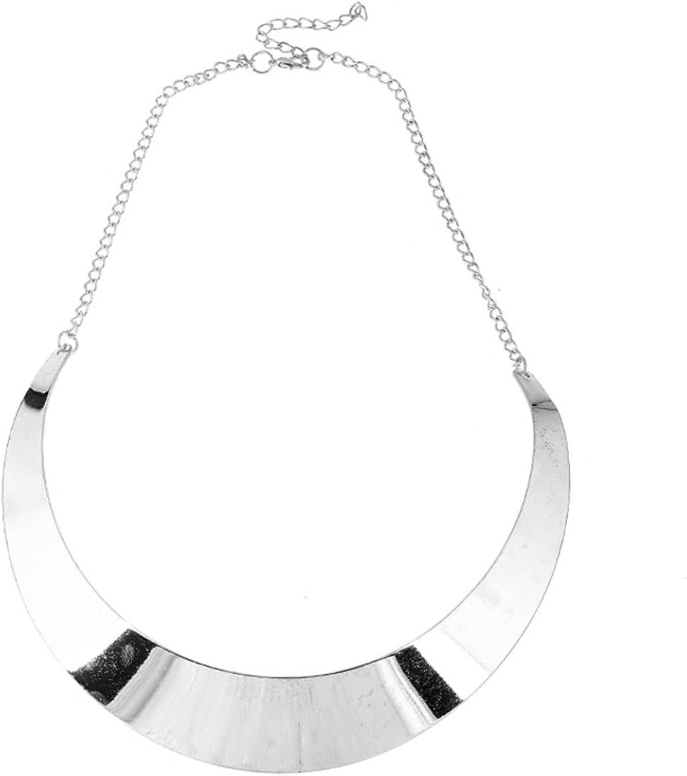 Stainless Steel High Polished Wide Face Chunky Bib Torque Necklace 14K Gold Silver Women Statemen... | Amazon (US)