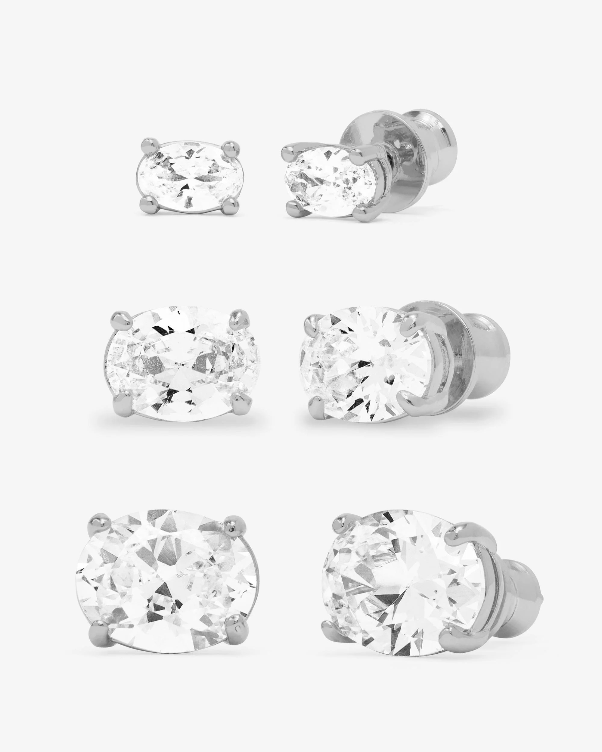 Hello Gorgeous Stud Set - Silver|White Diamondettes | Melinda Maria Jewelry