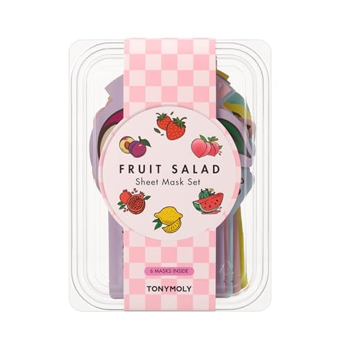Amazon.com: TONYMOLY Fruit Salad Sheet Mask Set \u2013 6 Hydrating & Brightening Korean Face Mask... | Amazon (US)