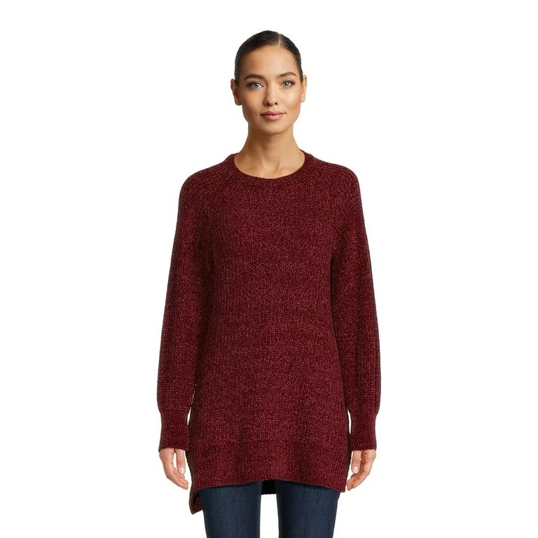 Time and Tru Women's Chenille Crew Neck Tunic Sweater, Midweight, Sizes XS-XXXL | Walmart (US)