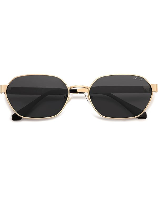 SOJOS Trendy Polarized Hexagon Sunglasses for Women Men, UV400 Retro Rectangle Shades SJ1238 | Amazon (US)
