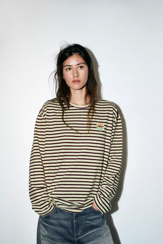 STRIPED EMBROIDERED PIPPI LÅNGSTRUMP™ T-SHIRT | Zara US
