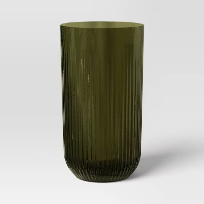 Tall Ribbed Vase Green - Room Essentials™ | Target
