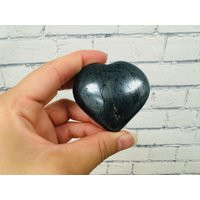 Hematite Crystal Heart Shape Massage Stone, Root Chakra Healing Pocket Stone | Etsy (US)