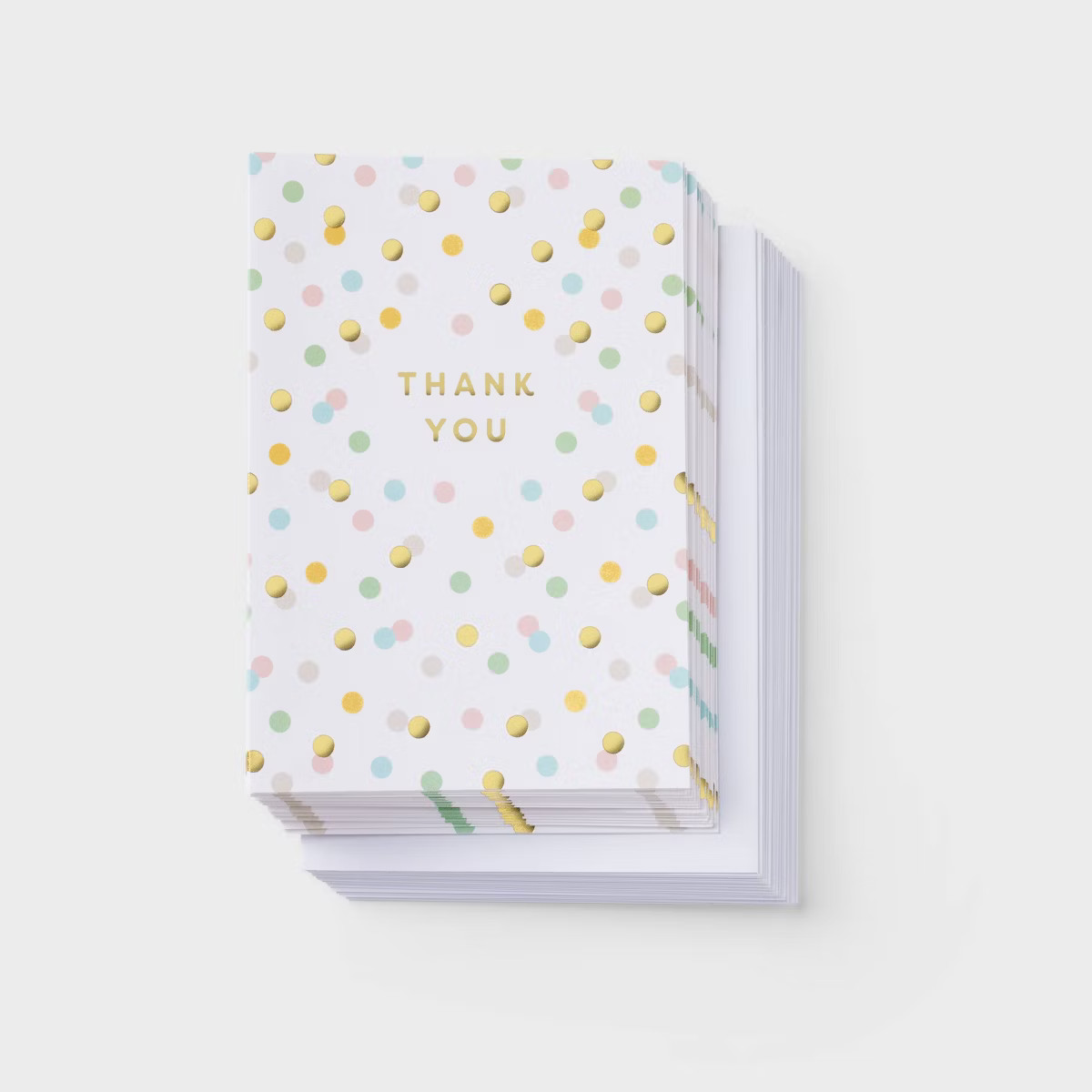 24ct Thank You Neutral Dot - Spritz™: Polka Dot Cards with Envelopes, Foil Accents, Multicolore... | Target