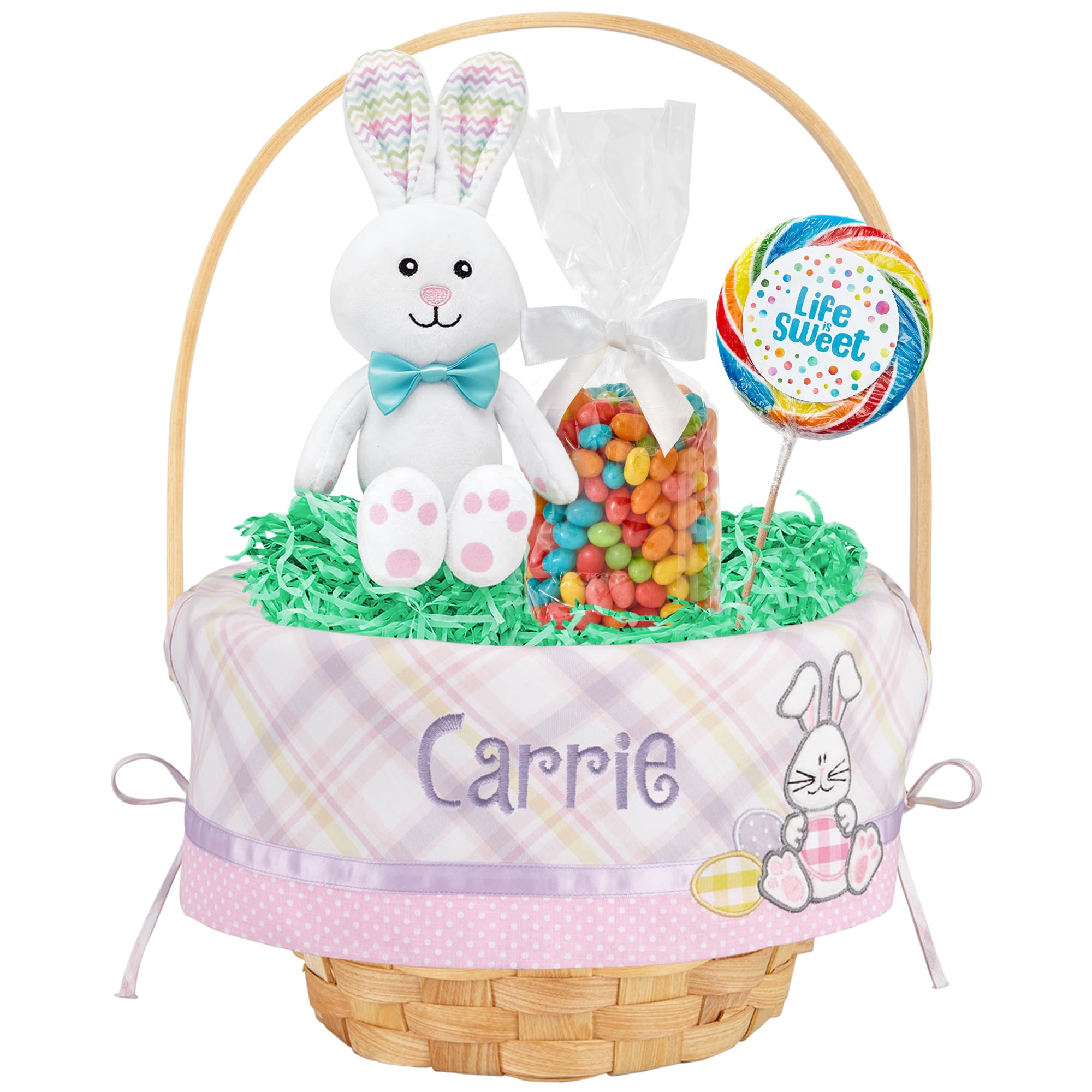 Let's Make Memories Personalized Easter Basket for Kids - For Boys - For Girls - Embroidered Name... | Amazon (US)