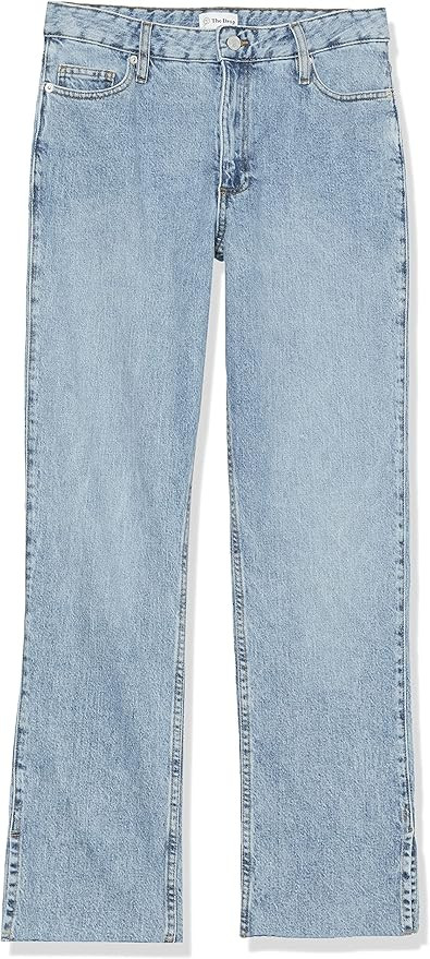 The Drop Women's Ian Mid Rise Relaxed Straight Side Slit Detail | Amazon (US)