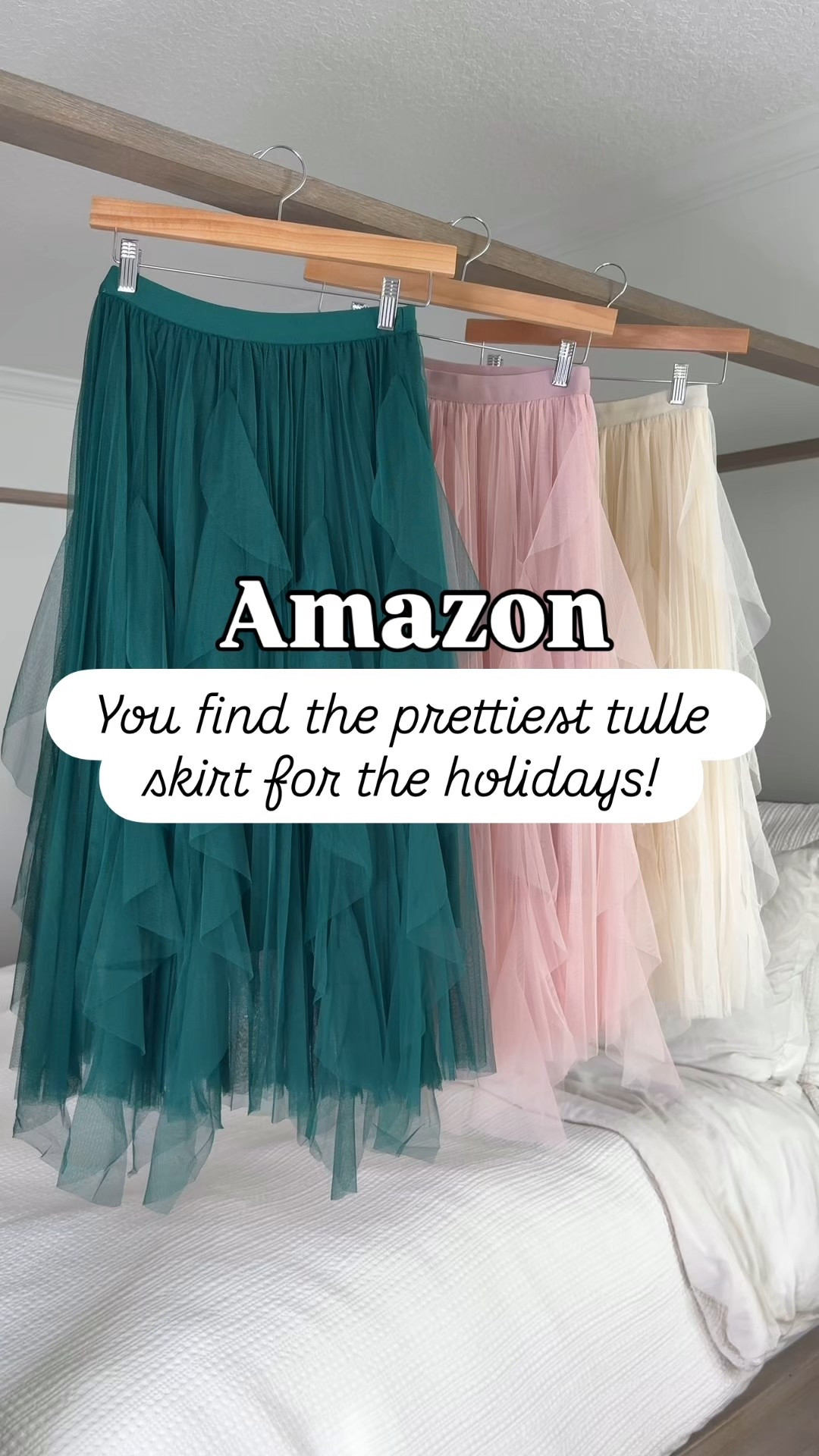 The prettiest Amazon tulle skirt for the holidays and spring! One size fits all with a stretchy and elastic waist (fits me best with a bodysuit). Smallest size in tops and bow heels are TTS. Holiday party outfit. Christmas party outfits. Christmas outfits. 

#LTKHoliday #LTKPetite #LTKSeasonal